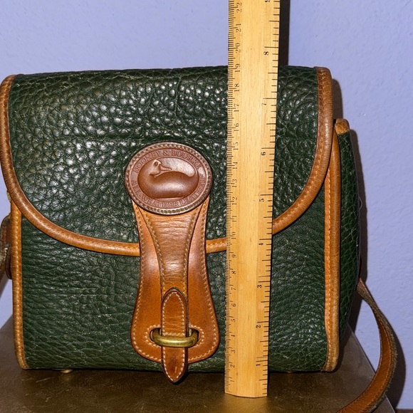 Dooney & Bourke Forest Green Pebbled Leather Crossbody with Tan Trim - Picture 8 of 15